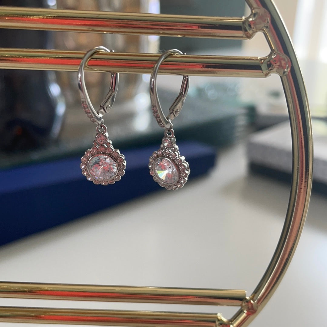 Brand New Large CZ Stone Dangle Pave Earrings