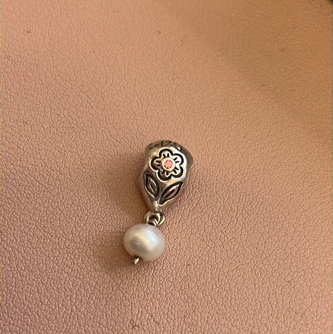 Genuine Pandora Pearl Bloom Flower Pink CZ HTF Dangle