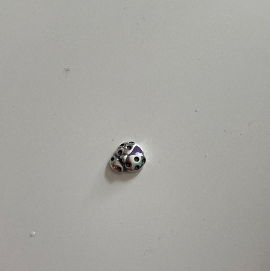 Genuine Pandora Ladybird With Purple Enamel Petite Charm