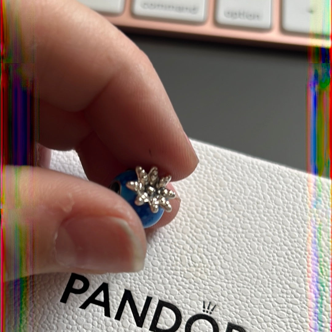 Genuine Pandora New Summer  Enamel Ocean Bubbles and Waves Octopus Charm