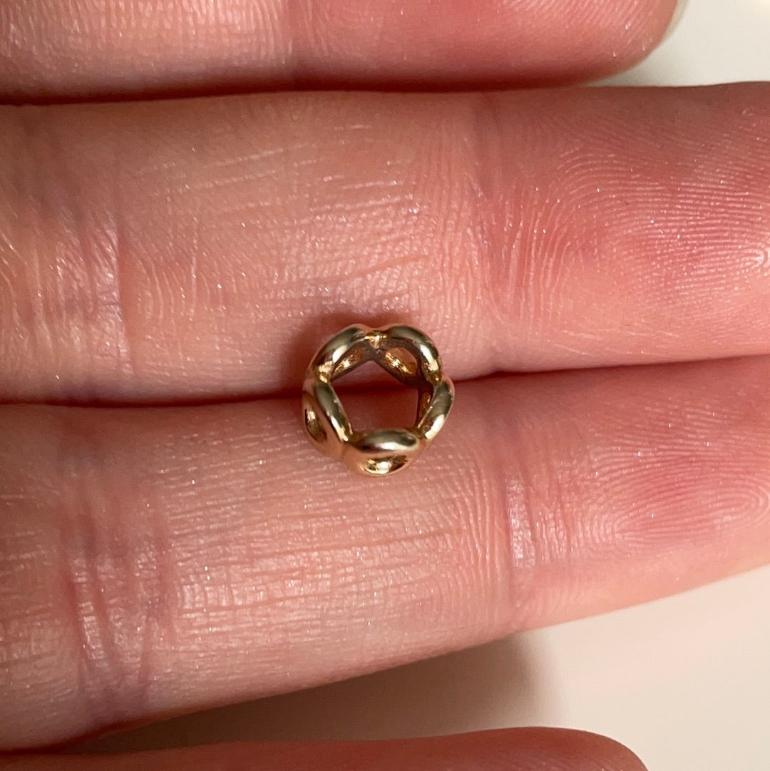 Genuine Pandora Solid 14ct Gold Circle Link Openwork Spacer Charm HTF
