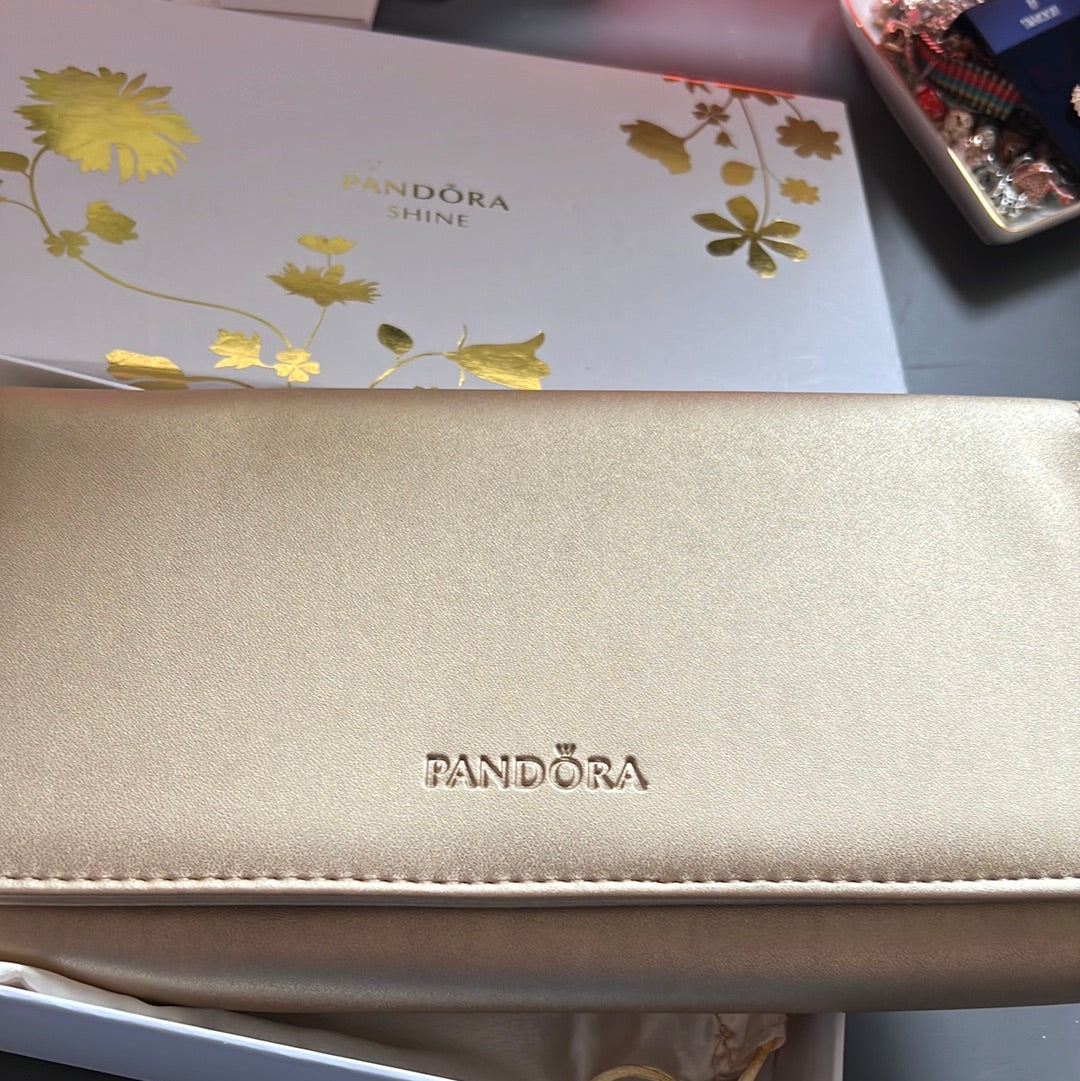 Genuine Pandora Promo Shine Golden Jewellery Bag Travel