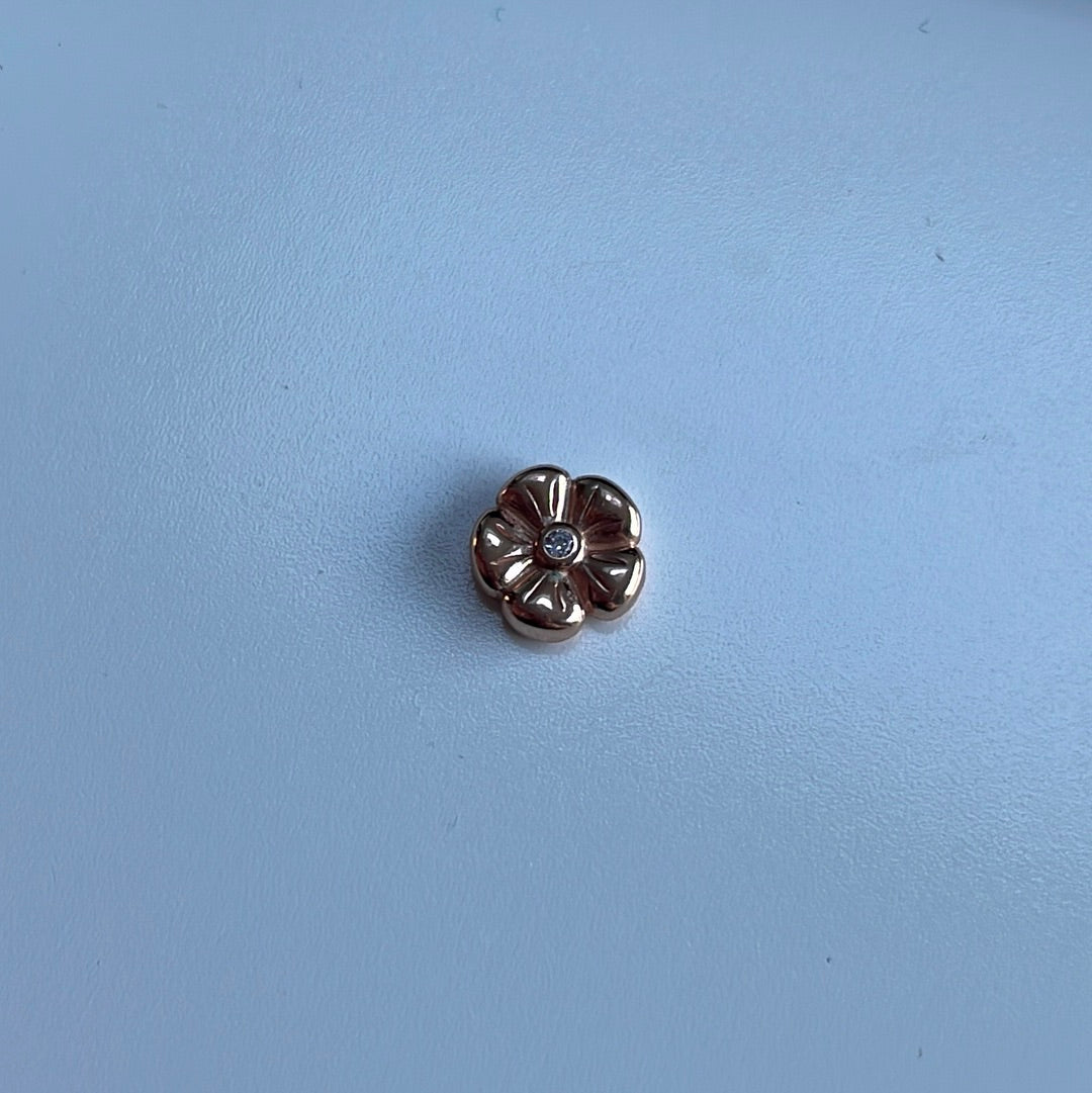 Genuine Pandora Floating Rose Gold Flower Locket Petite Charm Santa Clause Xmas
