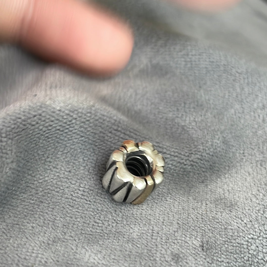 Genuine Pandora Two Tone Rare and HTF Damen Triangle Line Charm