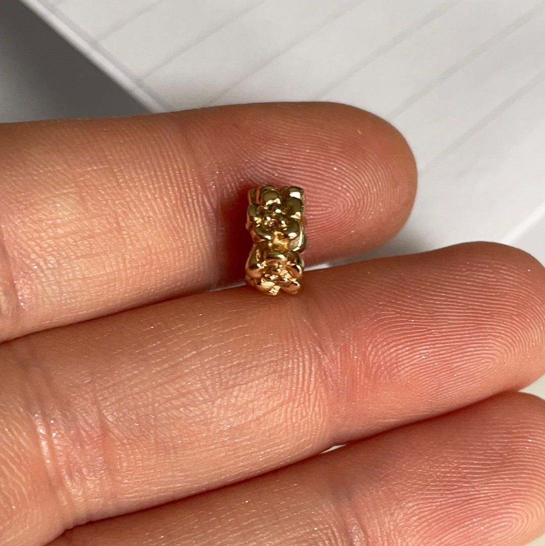 Genuine Pandora Solid 14ct Gold Ring of Flowers Large Spacer Charm HTF