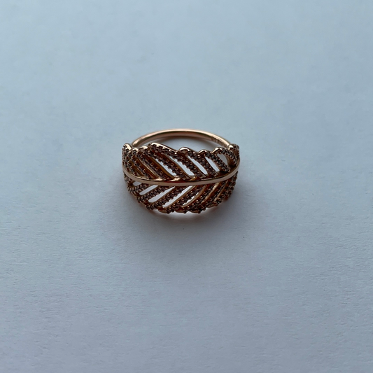 Genuine Pandora Rose Gold Angel Wing Pave Feather Ring Size...