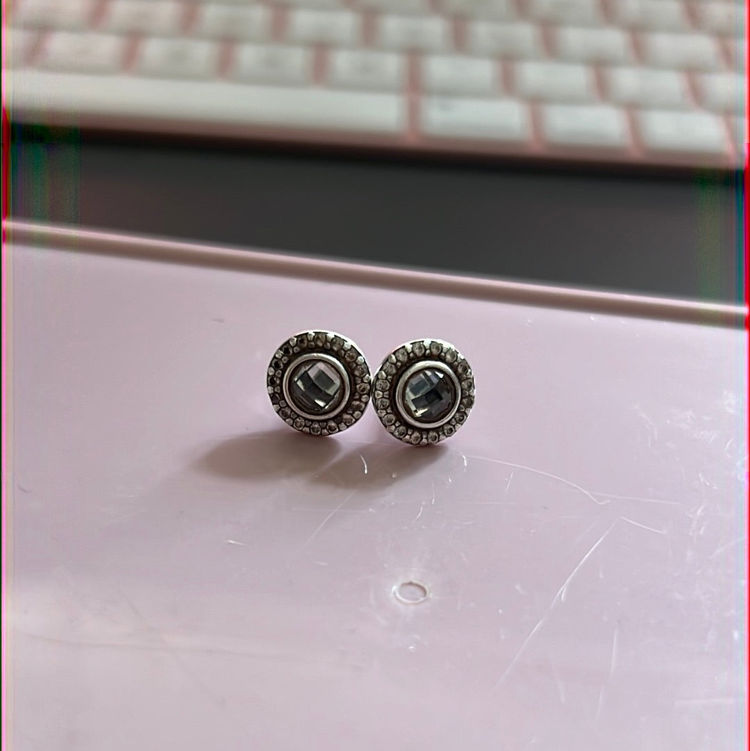 Genuine Pandora Brilliant Legacy Pink Pave Earrings Studs