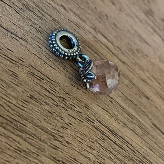 Genuine Pandora Pink Morning Spring 2014 Faceted Murano Dangle Charm With Pave Butterfly