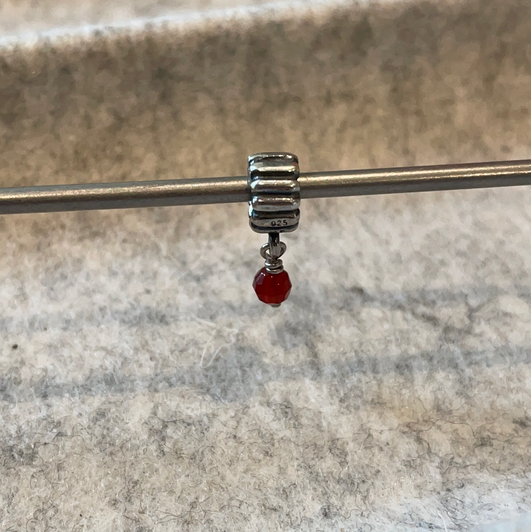 Genuine Pandora Small Red Garnet Bead Drop Charm