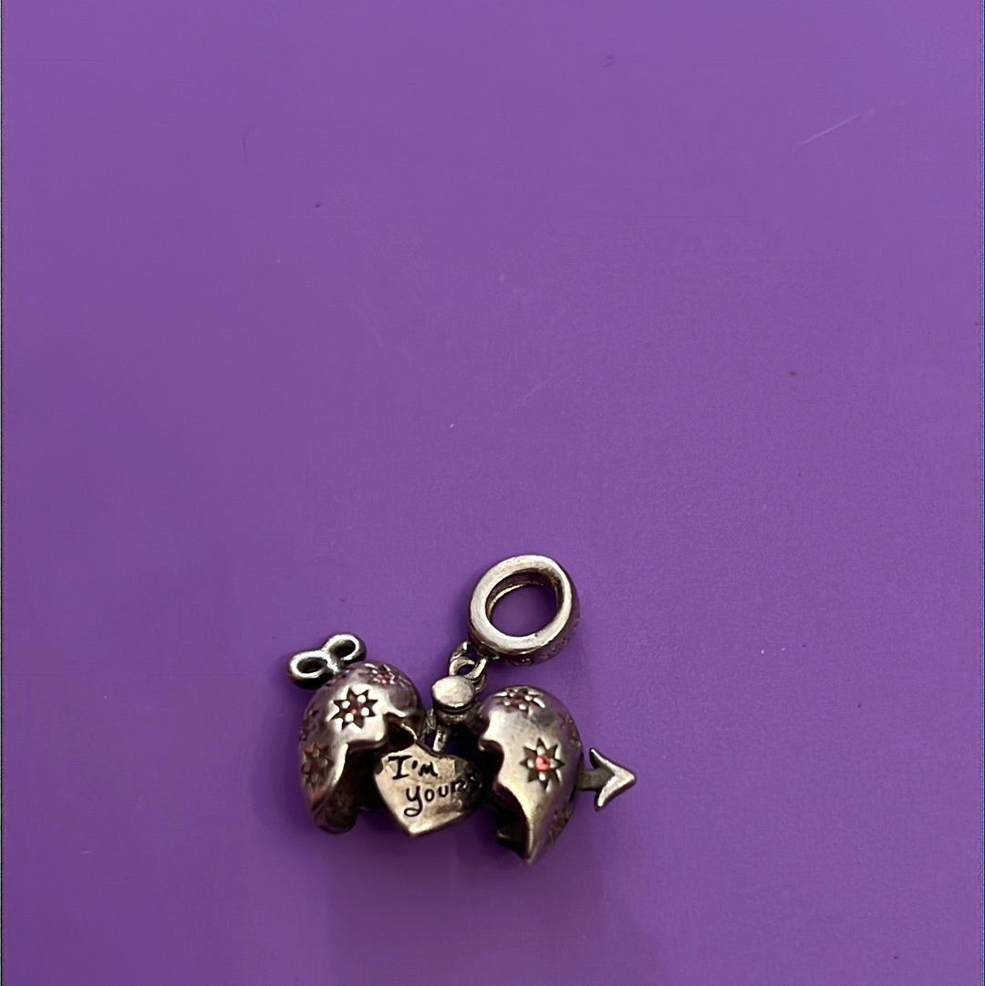 Genuine Chamilia I Love You Heart Openable Dangle Charm