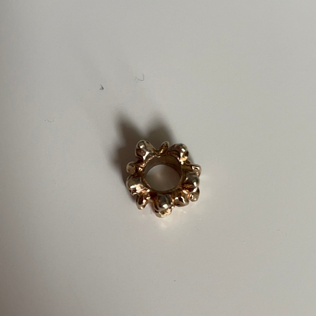 Genuine Pandora Solid 14ct Gold Ring of Roses Spacer Charm HTF