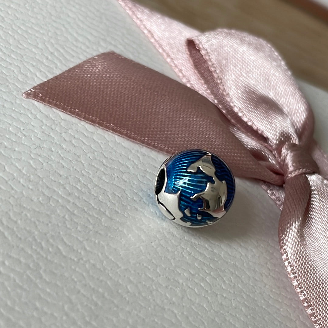 Genuine Pandora New Style Enamel World / Earth Retired Clip