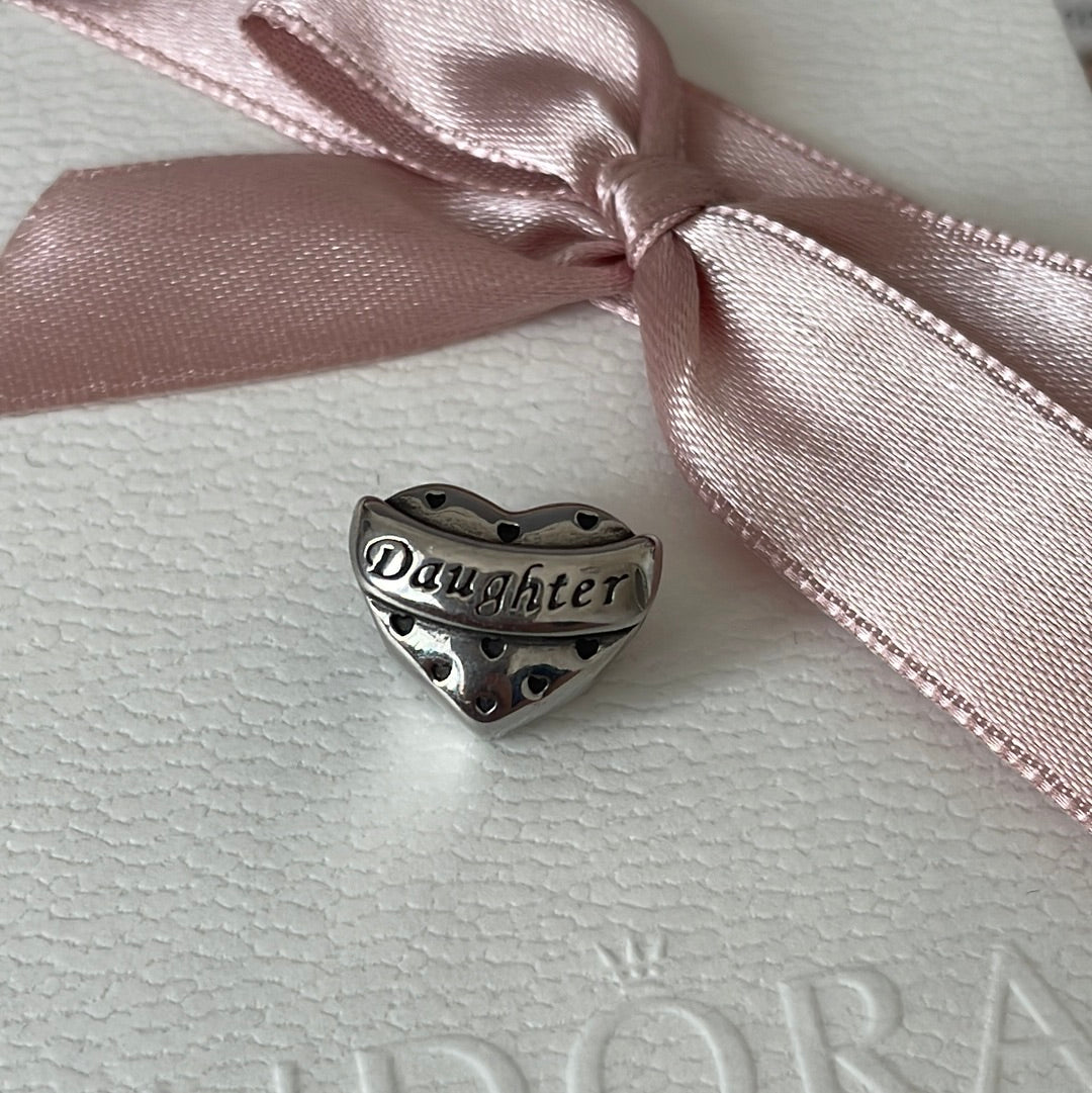 Unbranded Large Heart Daughter Charm