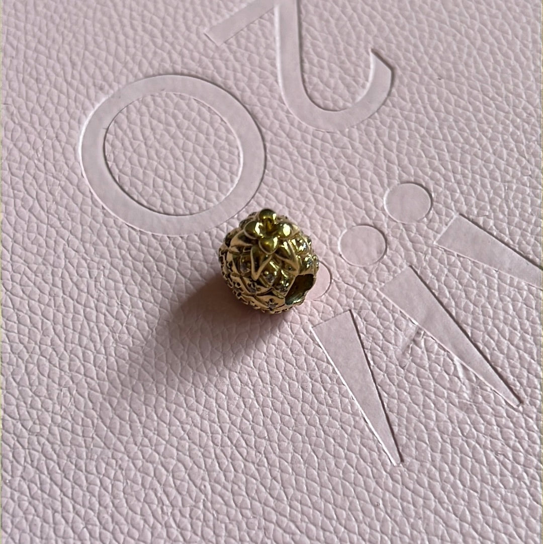 Genuine Pandora Shine Gold Pineapple Fruit Fertility Charm