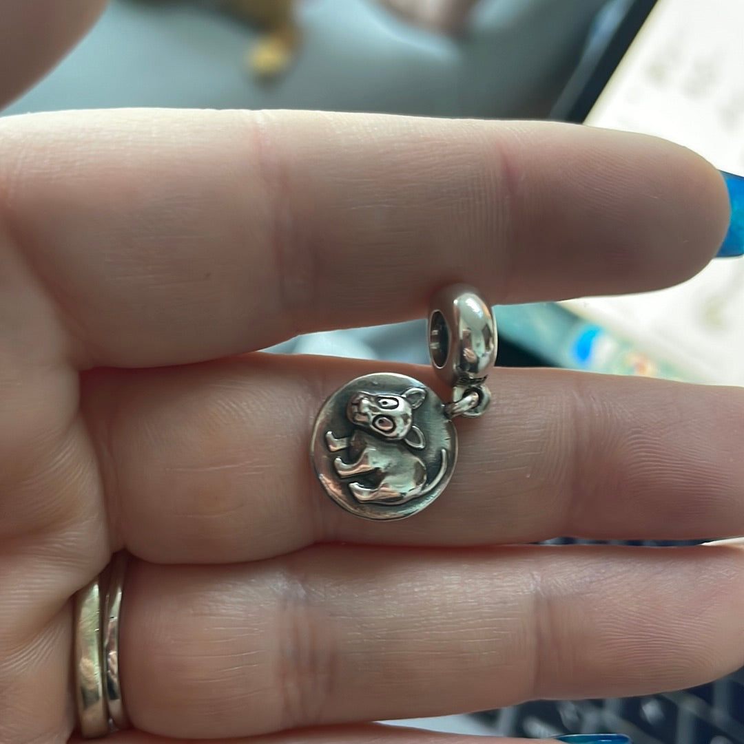 Genuine Pandora Rare HTF Dog Zodiac Charm Dangle