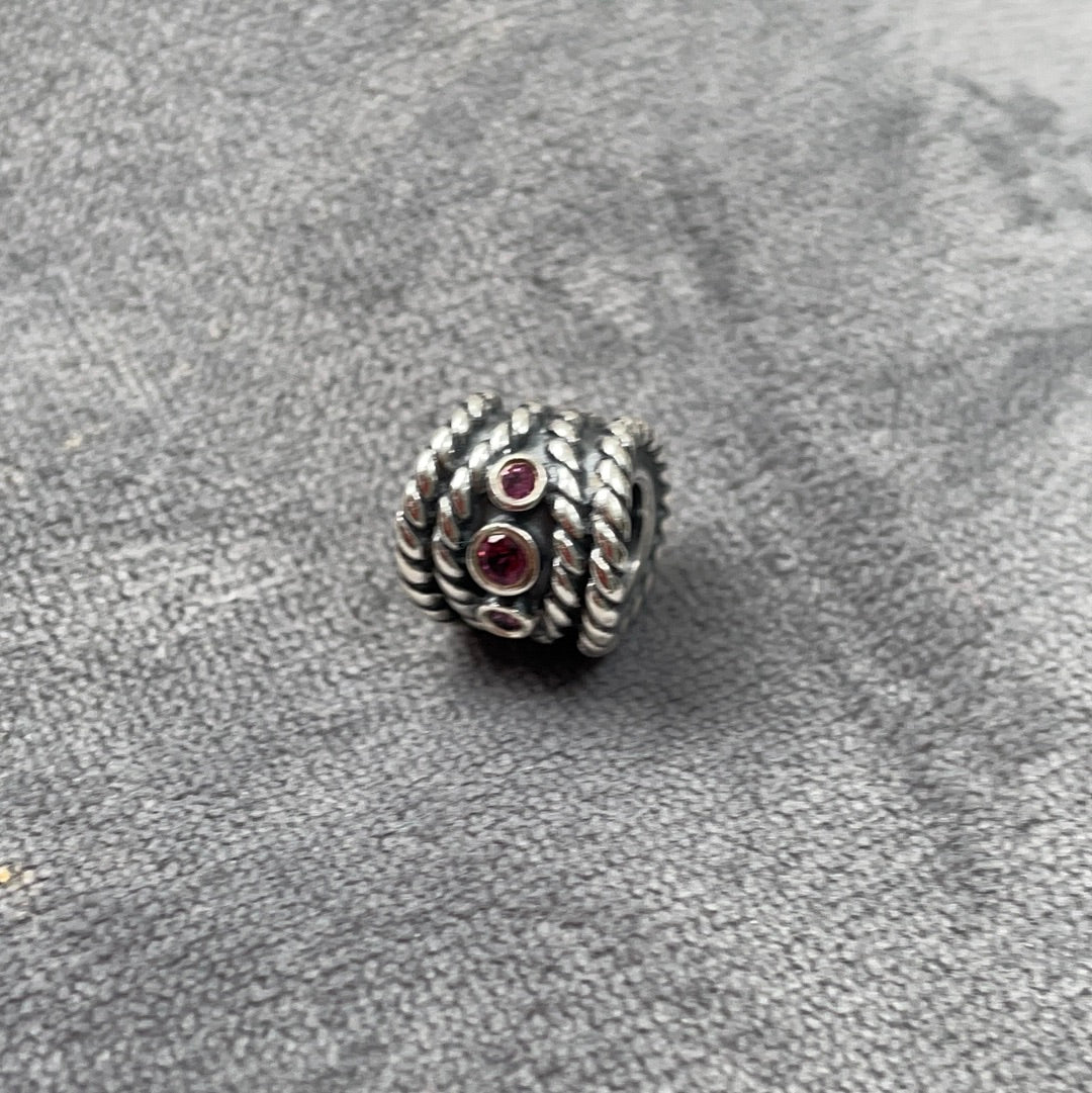 Genuine Pandora Rare HTF Hidden Romance Rhodolite Charm