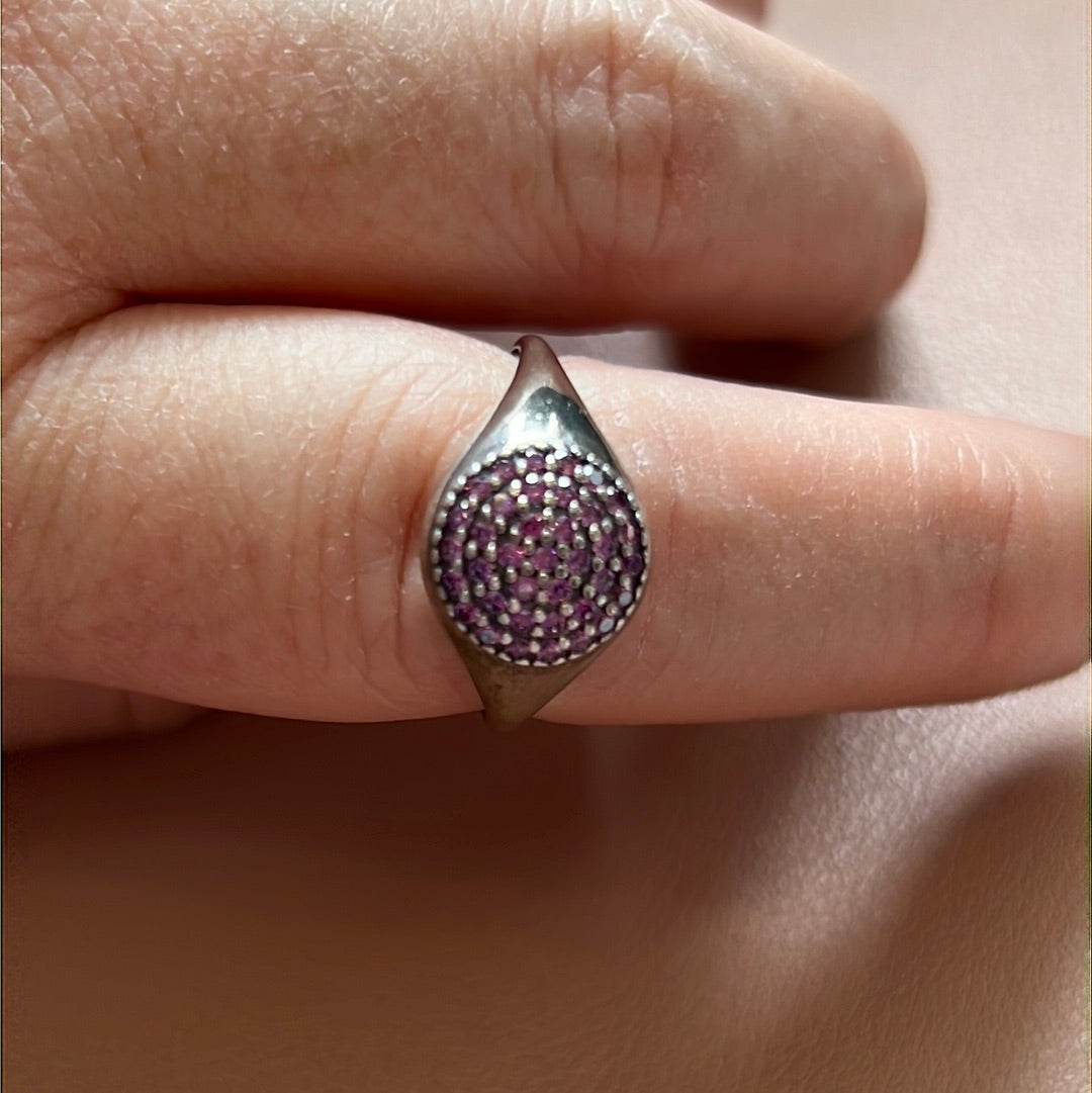 Genuine Pandora Purple Love Pod Pave Sparkle Ring 54