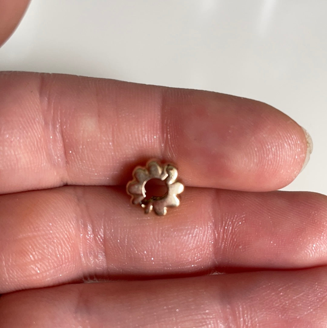 Genuine Pandora Solid 14ct Gold Ribbed Line Clip HTF