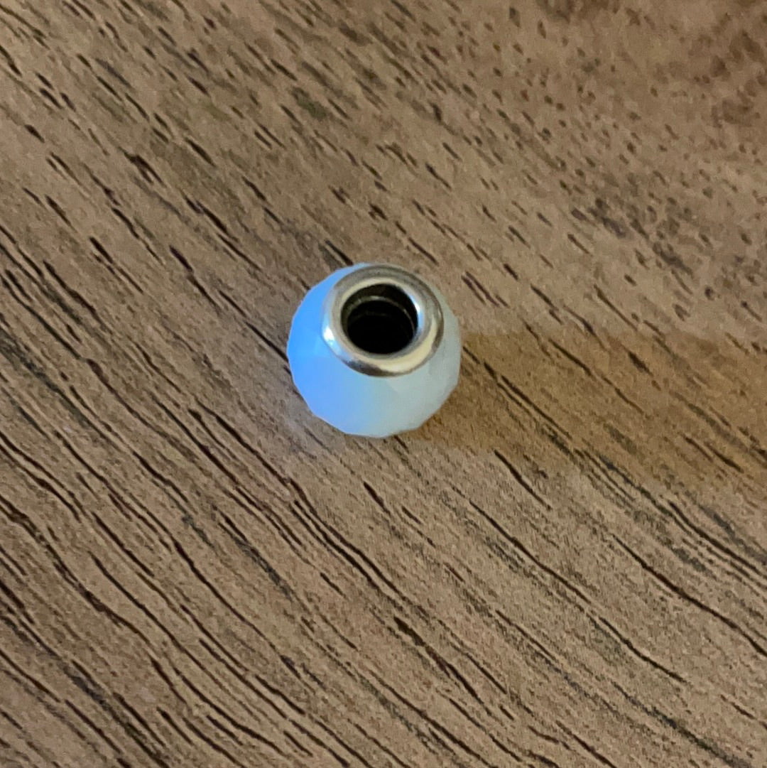 Genuine Pandora Small Faceted Murano In White Opal