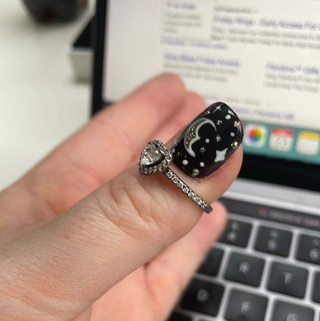 Genuine Pandora Levelled Heart Pave CZ Ring Size 60