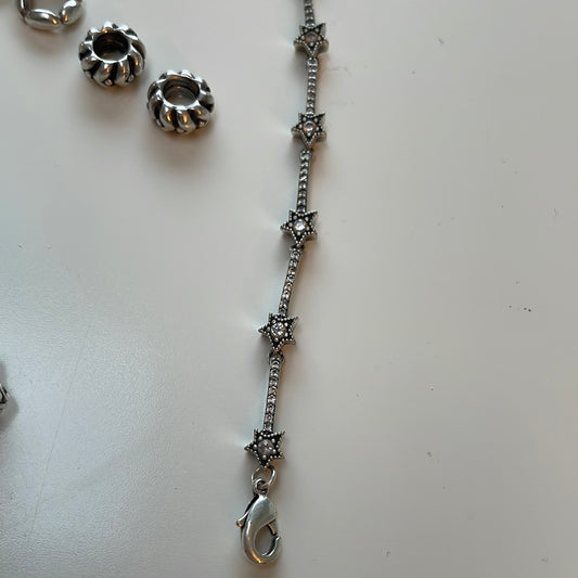 Genuine Pandora Pave Sparkling Star Adjustable Bracelet Size 2 Medium 19.5cm Max
