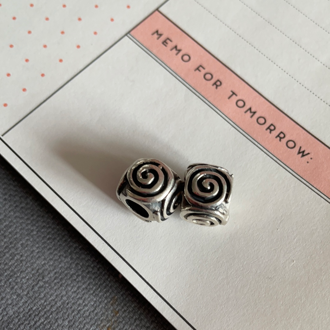 Silver Pair of Swirl Charms