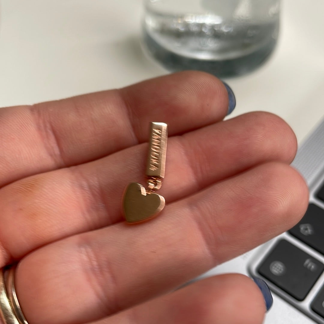 Genuine Pandora Reflexions Rose Gold Dangle Heart Clip Charm