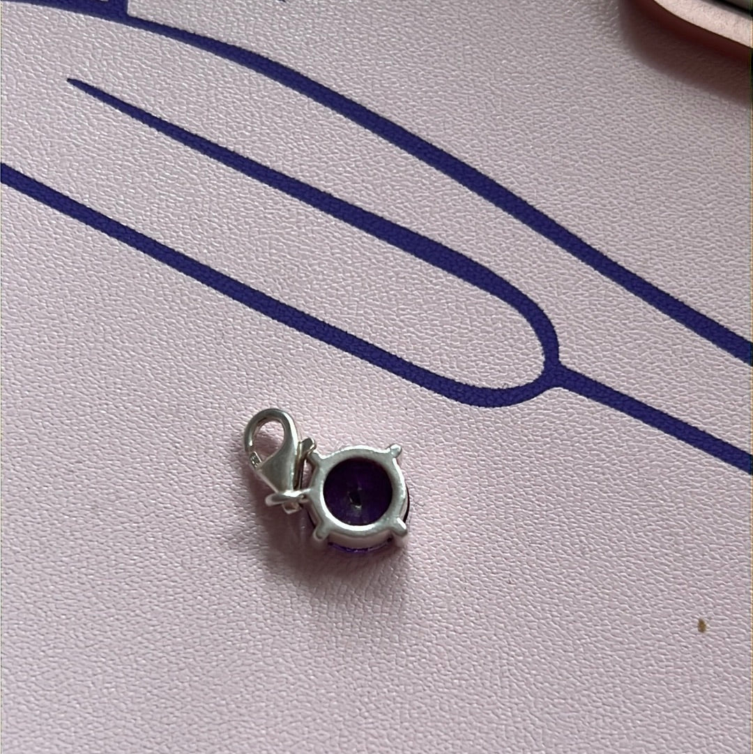 Genuine Thomas Sabo Sterling Silver Dangle Purple CZ Charm