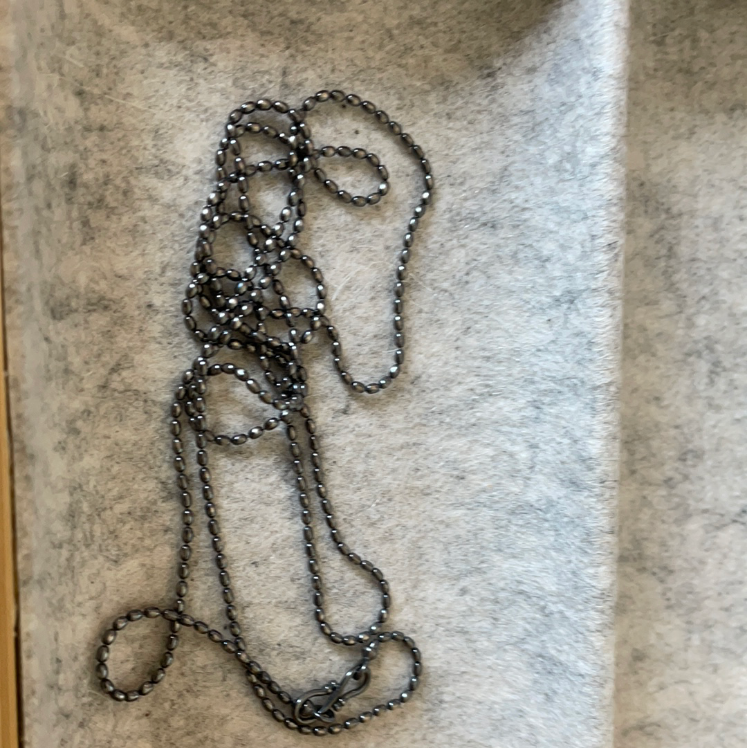 Genuine Pandora Retired Oxidised Small Rice Grain Chain Necklace With S Hook 80cm