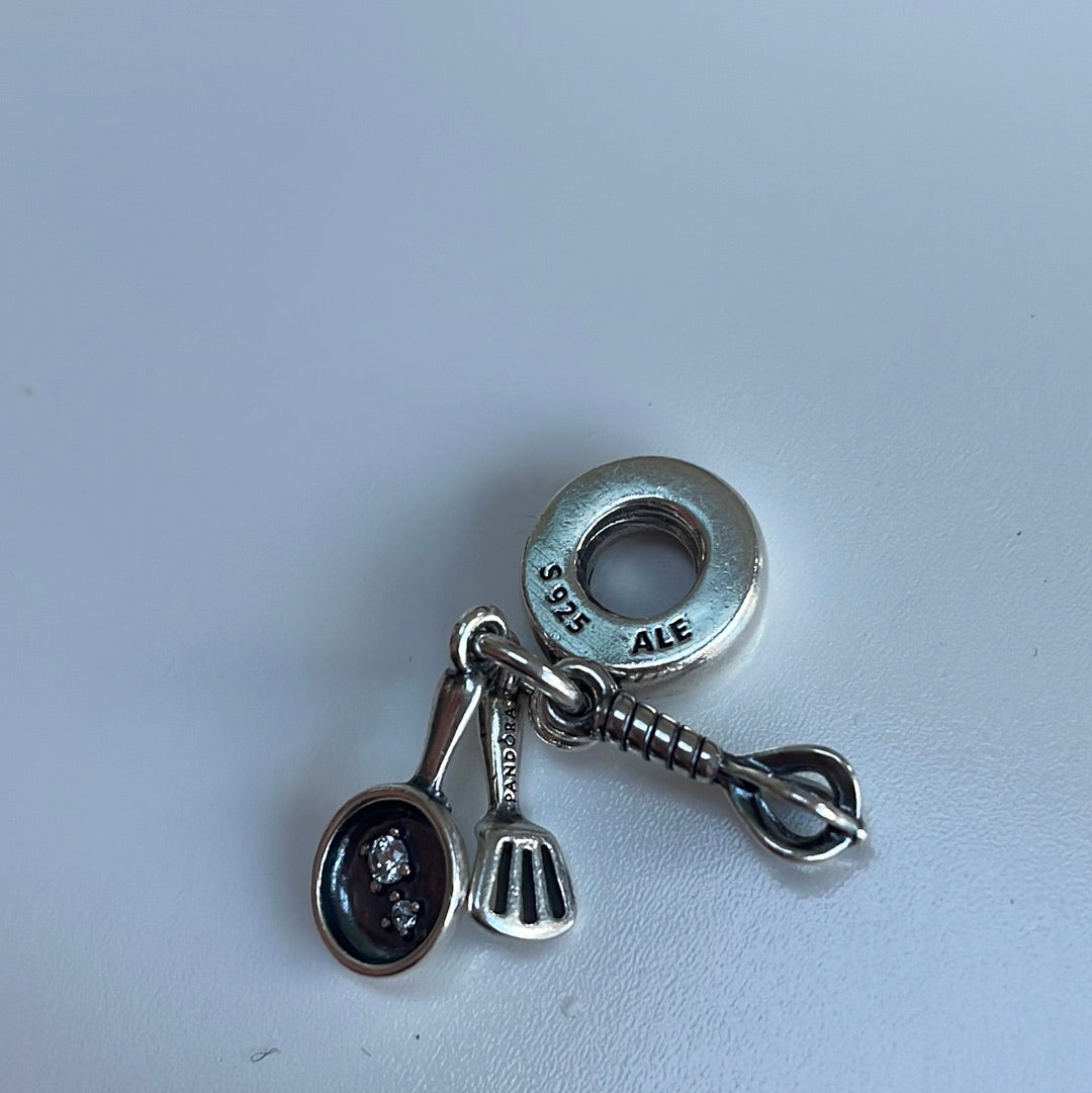 Genuine Pandora Chef Whisk, Spoon and Pave Pan