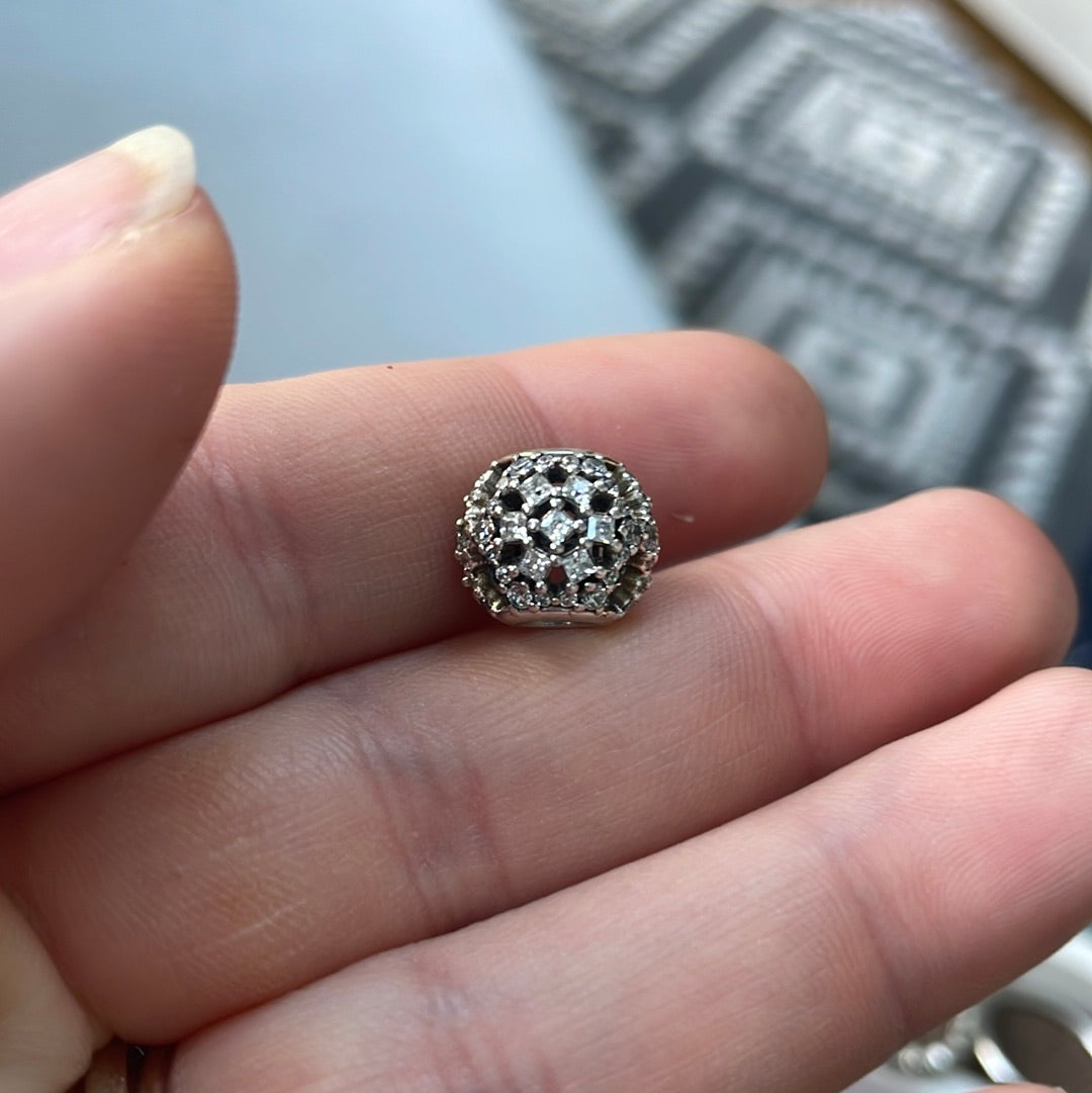 Genuine Pandora Pave Delicate Sparkle Flower Charm