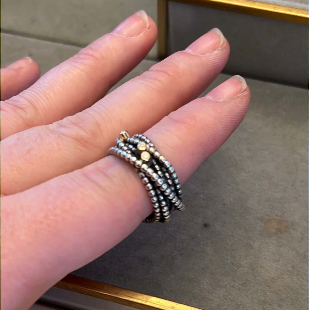 Genuine Pandora Gold & Diamond Two Tone Kerry's Precious Entangled Beauty Ring 60 Retired HTF Rare