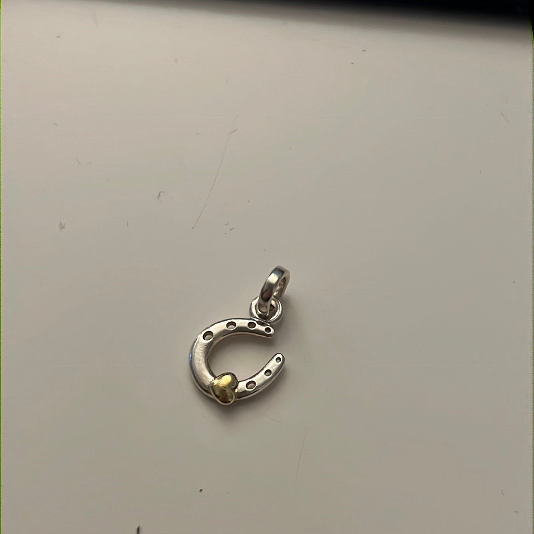 Genuine Links of London Sterling Silver Two Tone Horse Shoe Good Luck Charm fits on Sweetie Bracelet
