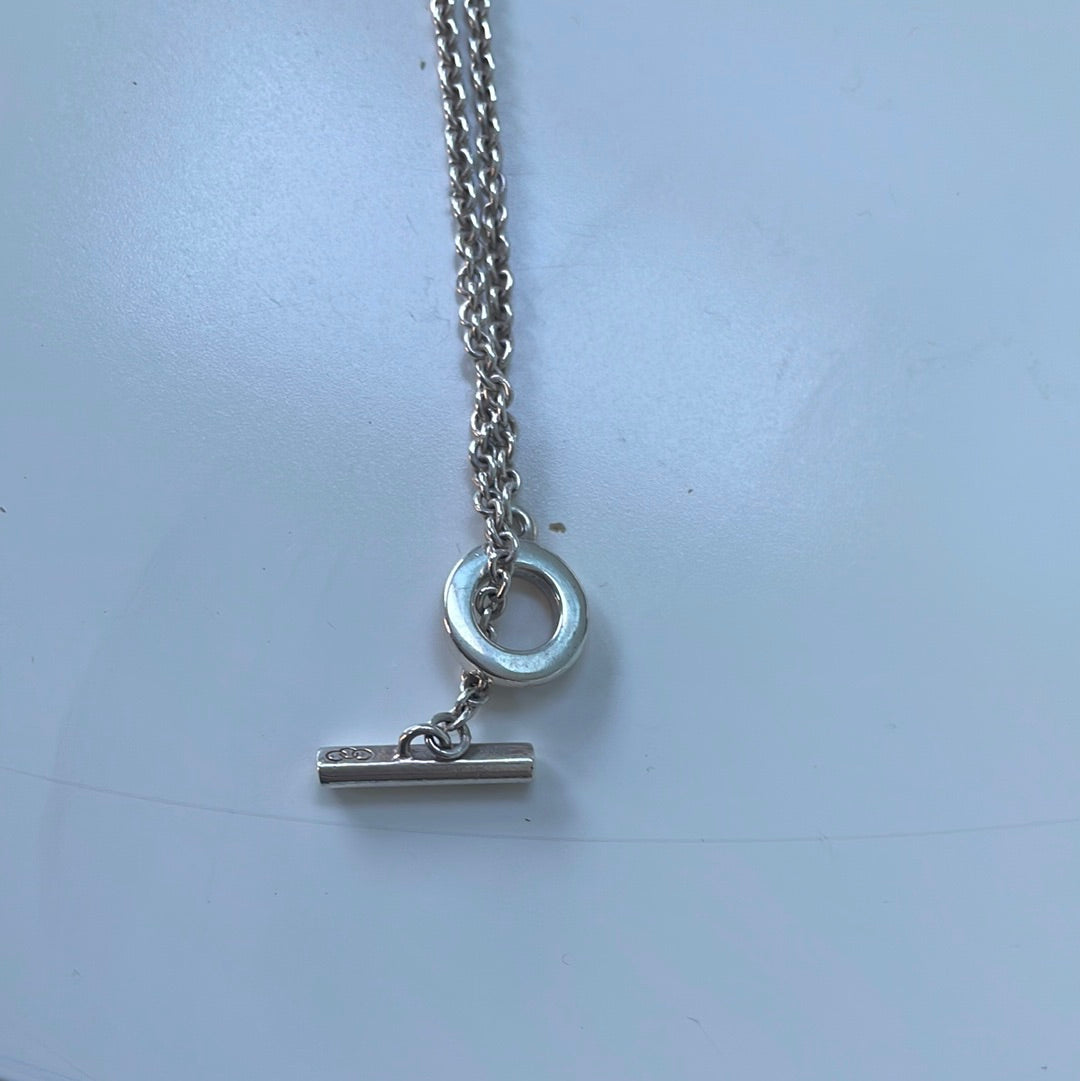 Genuine Links of London Sterling Silver T-Bar Necklace 40cm Short