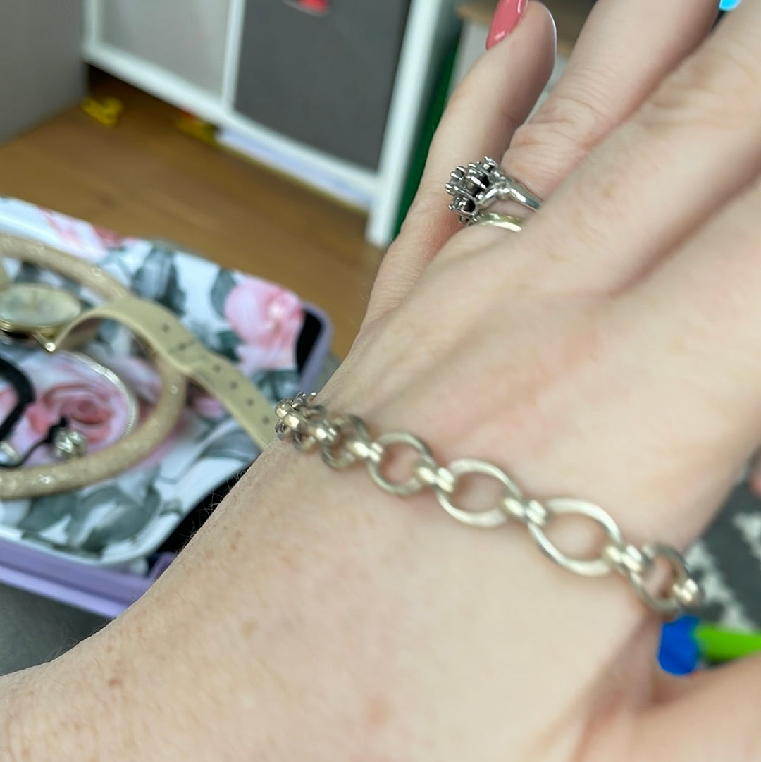 Genuine Links of London Sterling Silver T-Bar Charm Bracelet