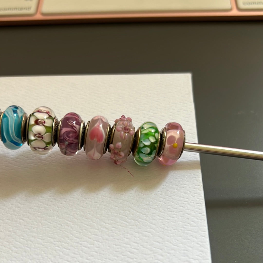 Sterling Silver Multi-Coloured Murano Charm Bundle 10 Charms