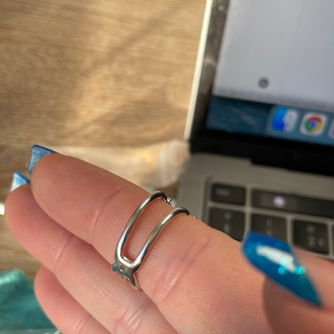 Genuine Pandora Pave Open Sparkling Glacial Beauty Ice Cube Ring