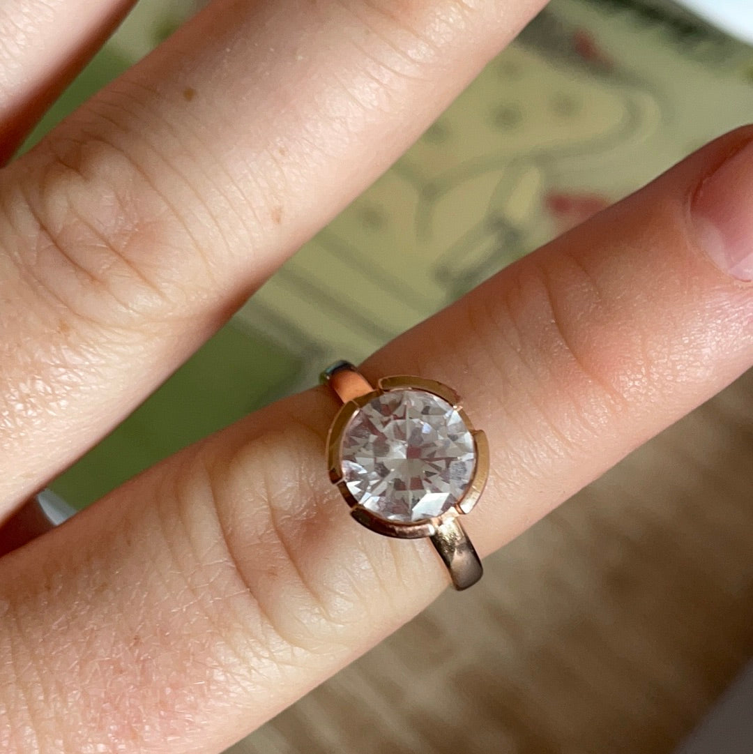 Thomas Sabo Rose Gold Clear Stone CZ Eternity Ring Size 54 VARIOUS STYLES