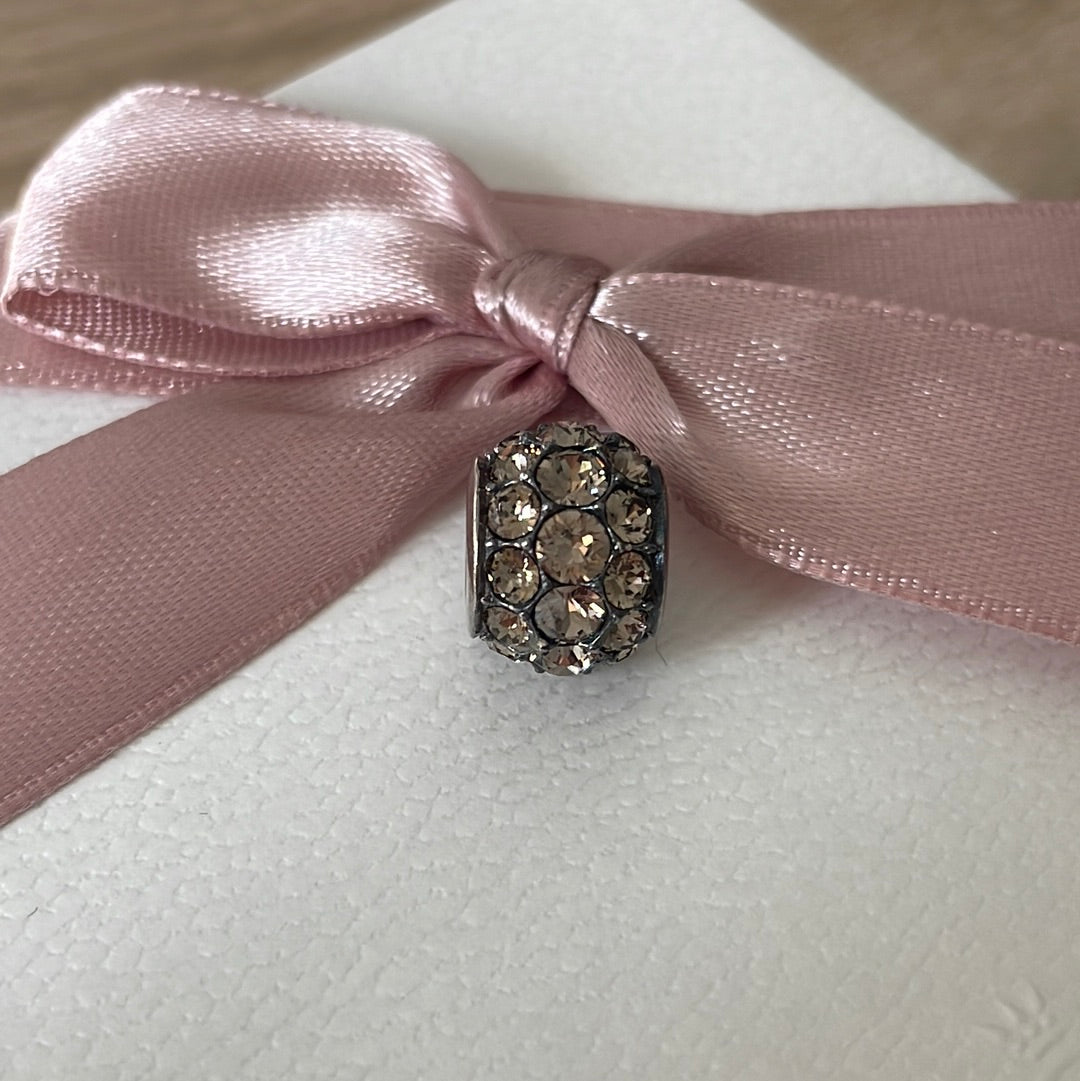Genuine Chamilia Gun Metal Sparkle pave charm