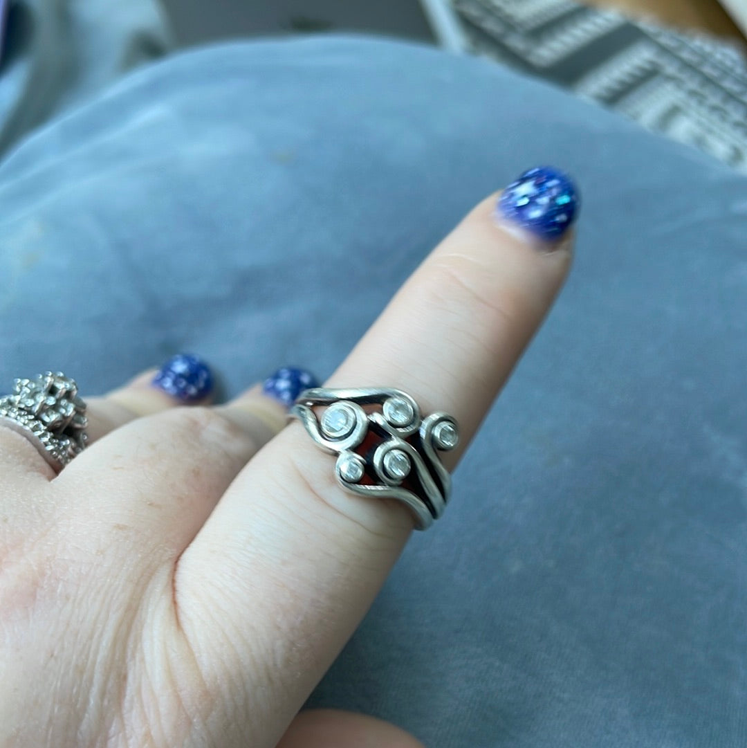 Genuine Pandora Retired HTF RARE Ocean Waves Clear CZ Ring 54