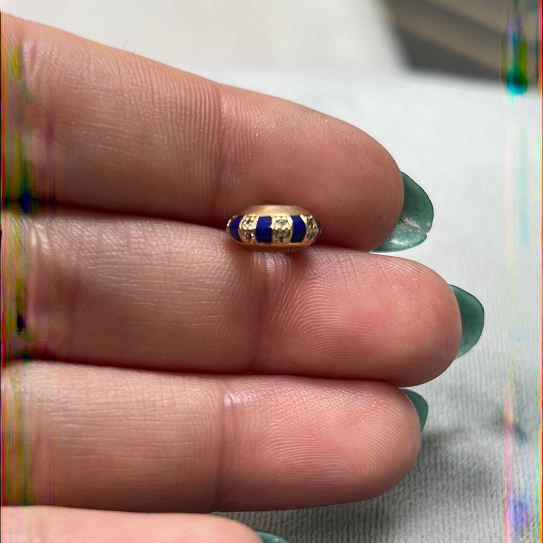 Genuine Pandora Shine Gold Exotic Stones and Stripes Spacers Blue