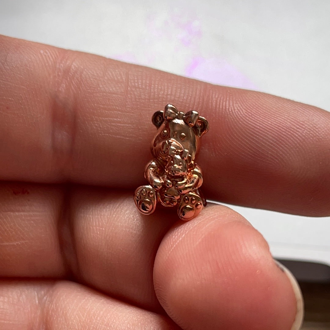 Genuine Pandora Rose Gold Dora Bear With Baby Bear Charm