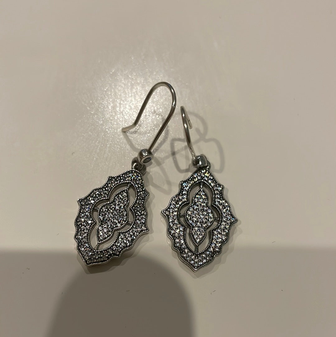Genuine Pandora Vintage Lace Pave Earrings HTF RARE