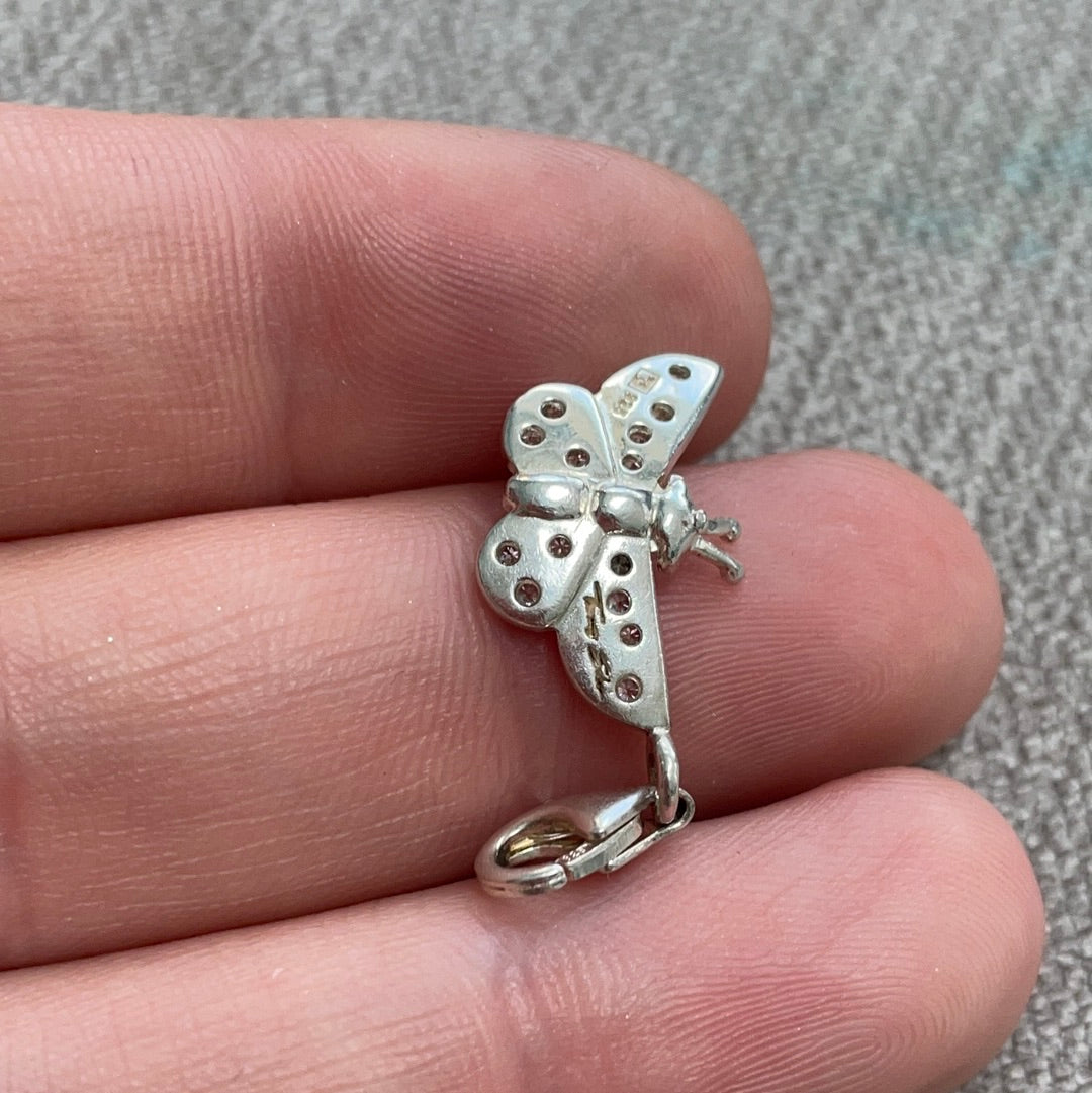 Genuine Thomas Sabo Sterling Silver Pave Butterfly Dangle Clip Charm