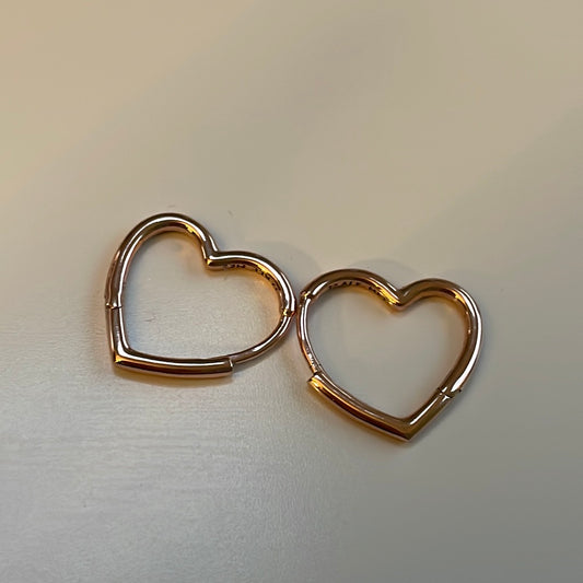 Genuine Pandora Silver Heart Earrings Hoops HTF