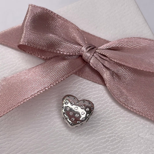 Genuine Pandora CZ Studded Heart Pave Charm
