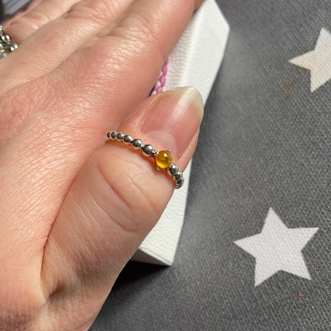 Genuine Pandora New Style Birthstone Yellow Ring In Size 56