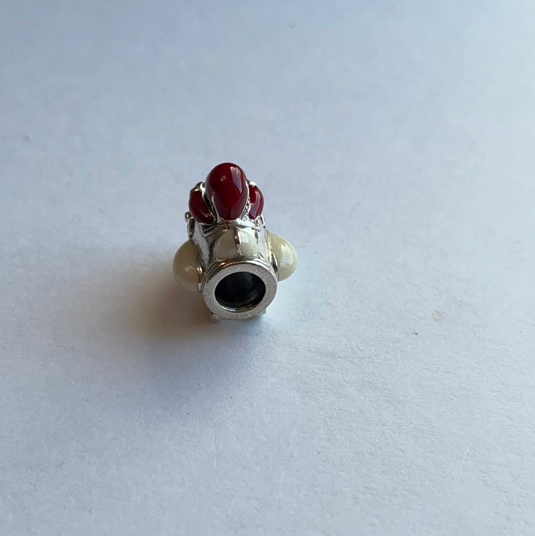Genuine Pandora Christmas Enamel Santa in a Rocket Ship