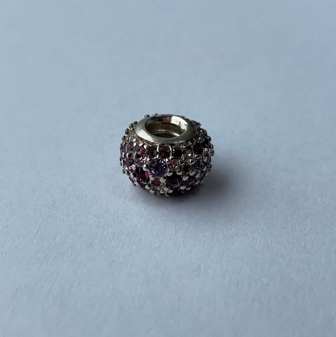 Genuine Chamilia Purple and Pink Sparkle Pave Charm