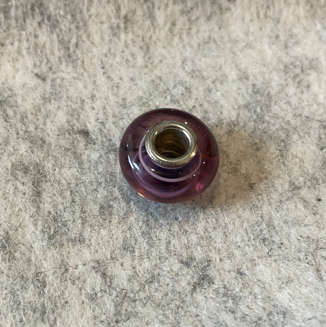 Genuine Chamilia Purple Line and Bubble Murano Charm